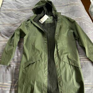 RAINS Long jacket in Green (Rain coat)